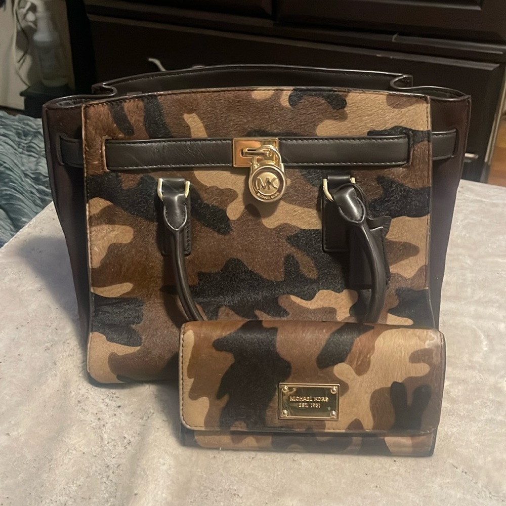 Michael Kors Camouflage Handbag with Wallet